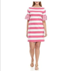 Crown & Ivy Large Pink/White Striped Cotton Dress